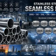 Solution-annealed stainless steel seamless pipes in grades 316L and 304L with heat numbers marked, at Nakoda Steel Industry,
