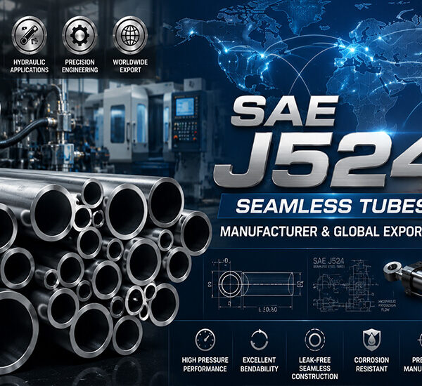 Bright annealed SAE J524 seamless steel tubes with capped ends and heat number tags in the Nakoda Steel Industry