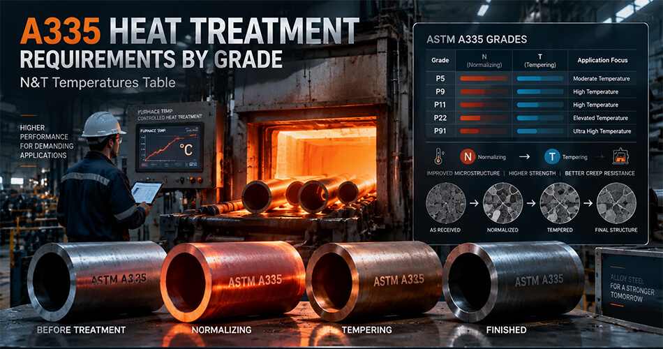 A335 Heat Treatment Requirements by Grade: The N&T Temperature Table Buyers Should Keep
