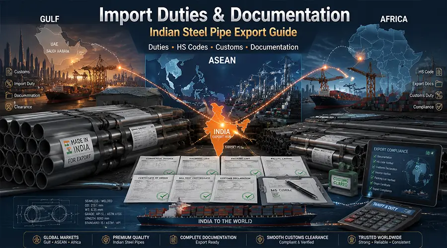 Importing Indian Steel Pipe into the Gulf, ASEAN & Africa: Duties, Documents, and the Certificate That Cuts Your Tariff