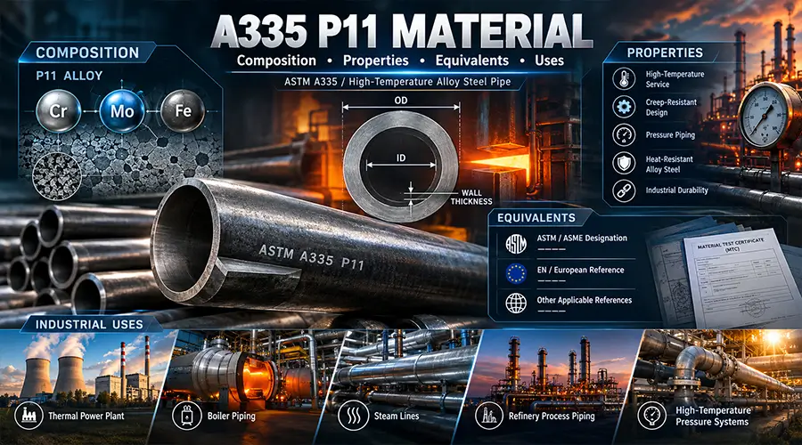 A335 P11 Material: Composition, Properties, Equivalents & Uses