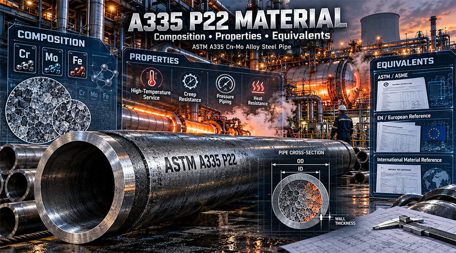 A335 P22 Material: Composition, Properties, Equivalents & Uses