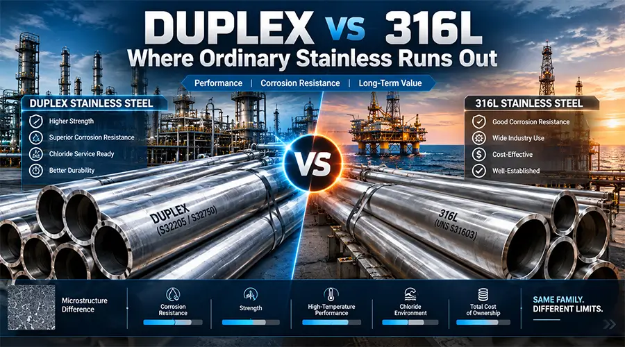 Duplex Stainless Steel Pipe vs 316L: Where Ordinary Stainless Runs Out